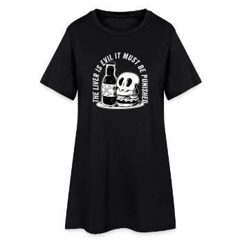 Le foie est mauvais et est puni - Robe T-shirt Femme - noir - Devant