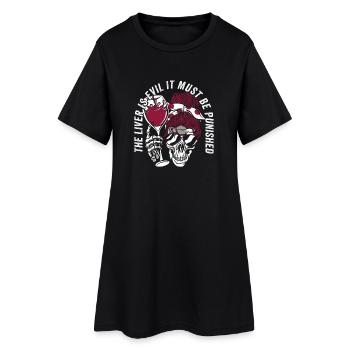 Le foie est mauvais et est puni - Robe T-shirt Femme - noir - Devant