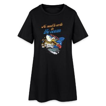 Le requin crayon dans l’aventure océanique - Robe T-shirt Femme - noir - Devant