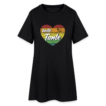 beste Tante Geschenk Herz retro vintage - Frauen T-Shirt-Kleid - Schwarz - Vorne