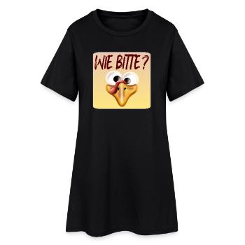 Wie bitte - Hühnerstall Hühner - Frauen T-Shirt-Kleid - Schwarz - Vorne