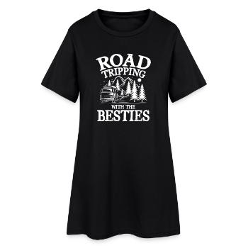 road tripping with the besties - Frauen T-Shirt-Kleid - Schwarz - Vorne