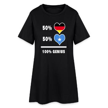 Deutschland und Somalia 100% Genial / Geschenk - Frauen T-Shirt-Kleid - Schwarz - Vorne
