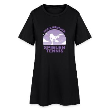 Tennis Mädchen Hobby Tennisspielerin Geschenk - Frauen T-Shirt-Kleid - Schwarz - Vorne