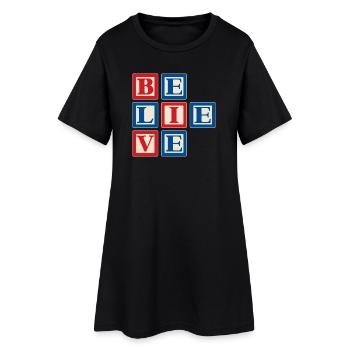 Glauben 2 - Frauen T-Shirt-Kleid - Schwarz - Vorne