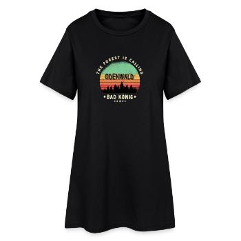 Bad König Odenwald Design - Frauen T-Shirt-Kleid - Schwarz - Vorne
