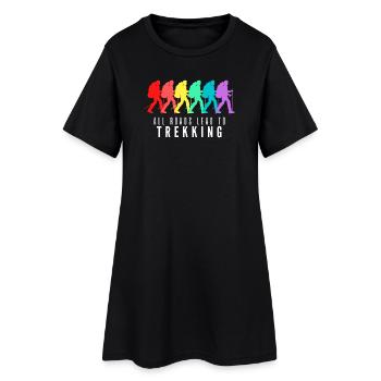 All Roads Lead to Trekking - Robe T-shirt Femme - noir - Devant
