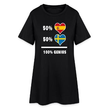 Schweden und Spanien Genie / Geschenk - Frauen T-Shirt-Kleid - Schwarz - Vorne