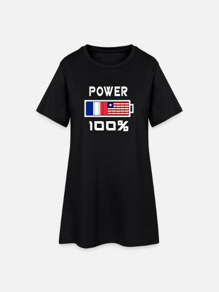 Liberia und Frankreich sind an der Macht - Frauen T-Shirt-Kleid - Schwarz