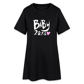 Bébé 2023Fille enceinte 2023 Grossesse - Robe T-shirt Femme - noir - Devant