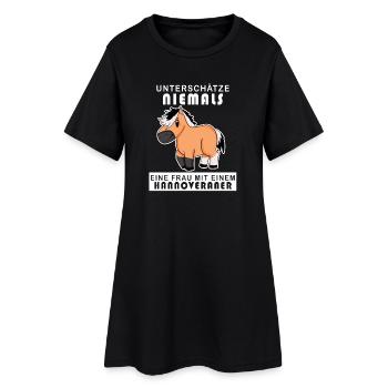 Hannoveraner Pferd Hauspferd - Frauen T-Shirt-Kleid - Schwarz - Vorne