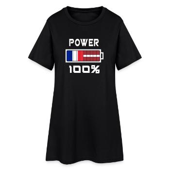 Lettland und Frankreich machen 100% - Frauen T-Shirt-Kleid - Schwarz - Vorne