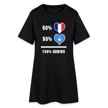 France et Somalie Genius / Cadeau - Robe T-shirt Femme - noir - Devant