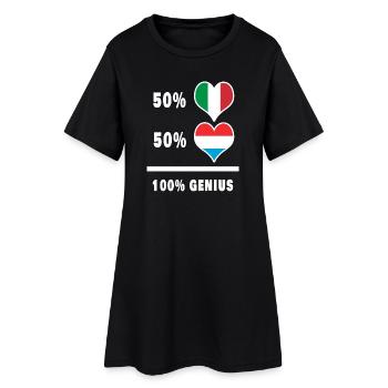 Brilliant Italien und Luxemburg / Geschenk - Frauen T-Shirt-Kleid - Schwarz - Vorne