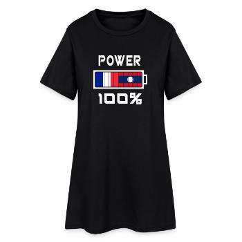Power 100% France et Laos - Robe T-shirt Femme - noir - Devant