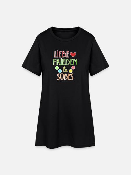 Süßigkeiten Naschkatzen Lecker Bonbon Statement - Frauen T-Shirt-Kleid - Schwarz