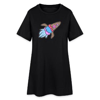 Eis Donut Lecker Nachspeise Süßigkeiten Naschen - Frauen T-Shirt-Kleid - Schwarz - Vorne