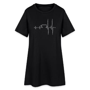 Café Heartbeat Line Art - Robe T-shirt Femme - noir - Devant