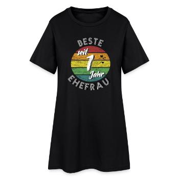 beste Ehefrau seit 1 Jahr 1. Hochzeitstag retro - Frauen T-Shirt-Kleid - Schwarz - Vorne