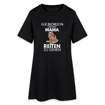 Baby - Geboren um mit Mama reiten zu gehen - Frauen T-Shirt-Kleid - Schwarz - Vorne