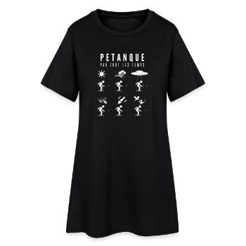 Pétanque par Tout les Temps - Robe T-shirt Femme - noir - Devant