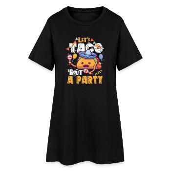 Let's Taco Bout A Party Taco Geburtstag - Frauen T-Shirt-Kleid - Schwarz - Vorne