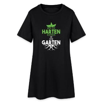Garten Sprüche Nur die Harten kommen in den Garten - Frauen T-Shirt-Kleid - Schwarz - Vorne