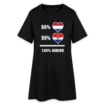 Kroatien und Niederlande Genial / Geschenk - Frauen T-Shirt-Kleid - Schwarz - Vorne