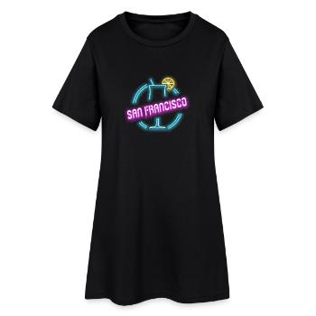San Francisco Cocktail Sommer Design - Frauen T-Shirt-Kleid - Schwarz - Vorne