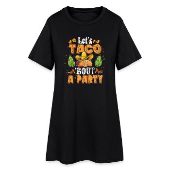 Let's Taco Bout A Party Taco Geburtstag - Frauen T-Shirt-Kleid - Schwarz - Vorne