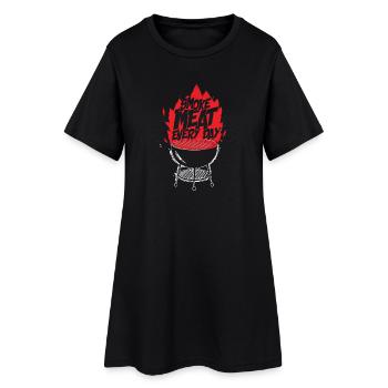 Smoke meat everyday - Frauen T-Shirt-Kleid - Schwarz - Vorne