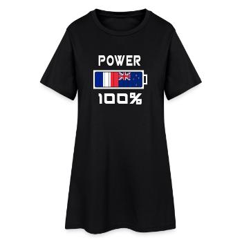 Nouvelle-Zélande et France Power 100% - Robe T-shirt Femme - noir - Devant