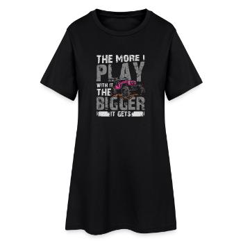 the more i play with it the bigger it gets - Frauen T-Shirt-Kleid - Schwarz - Vorne