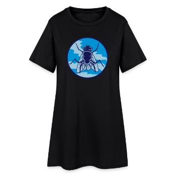Circle housefly small house fly - Women’s T-Shirt Dress - black - Front