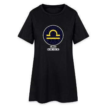 Libra 24.09.-23.10. - Frauen T-Shirt-Kleid - Schwarz - Vorne