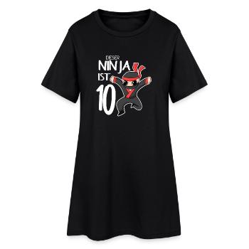 10 Jahre Junge Ninja - 10 Geburtstag - Ich bin 10 - Frauen T-Shirt-Kleid - Schwarz - Vorne
