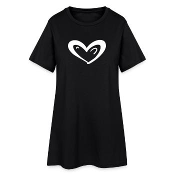 Symbole du cœur Amour - Robe T-shirt Femme - noir - Devant