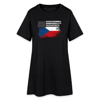 Drapeau Fusion US Tchèque - Robe T-shirt Femme - noir - Devant