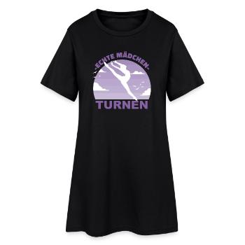 Turnen Mädchen Sport Hobby Gymnastik Geschenk - Frauen T-Shirt-Kleid - Schwarz - Vorne