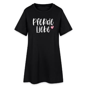 Pferde Reiten Pferdeliebe Pferdemädchen Geschenk - Frauen T-Shirt-Kleid - Schwarz - Vorne