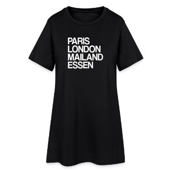 Essen Paris Londres Milan Accueil Cher Essener - Robe T-shirt Femme - noir - Devant