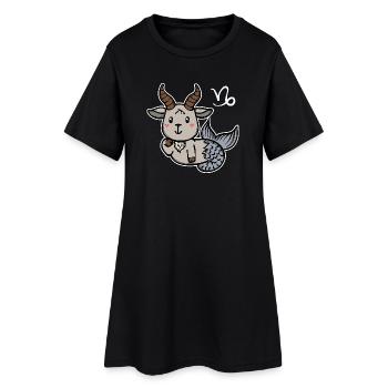 Capricorne Signe du zodiaque Astrologie Horoscope - Robe T-shirt Femme - noir - Devant