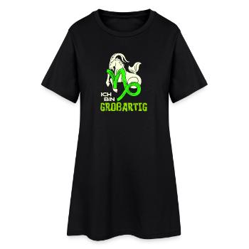 Sternzeichen Horoskop Steinbock Cool Statement - Frauen T-Shirt-Kleid - Schwarz - Vorne
