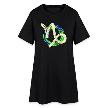 Astrologie Signe du zodiaque Capricorne Galaxie Ésotérisme - Robe T-shirt Femme - noir - Devant