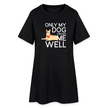 Seul mon chien me connaît bien - Robe T-shirt Femme - noir - Devant