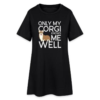 Seul mon Corgi me connaît bien - Robe T-shirt Femme - noir - Devant