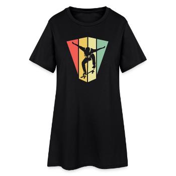 skate skateboard symbole rétro vintage icône Olli - Robe T-shirt Femme - noir - Devant