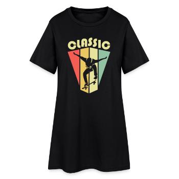 Skateboard classique Icône Classic Retro Vintage - Robe T-shirt Femme - noir - Devant