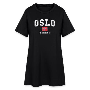 Oslo Norway Flag Vintage - Women’s T-Shirt Dress - black - Front