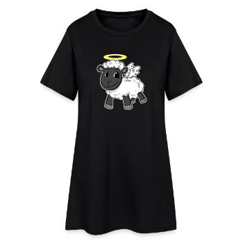 Schaf Engel - Frauen T-Shirt-Kleid - Schwarz - Vorne